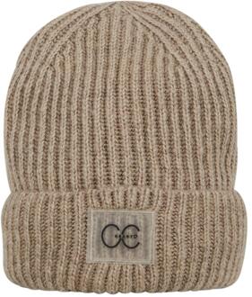 Gebreide muts Bella  zand Naturel - One Size,