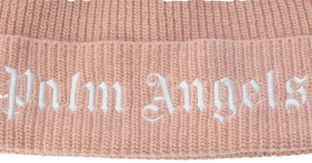 Gebreide muts met kinderlogo (Roze/Wit)