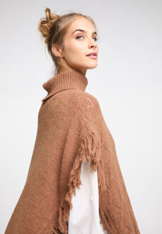 gebreide poncho gaya Bruin - 2XL