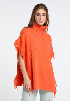 gebreide poncho gaya - maat XS/S Oranje