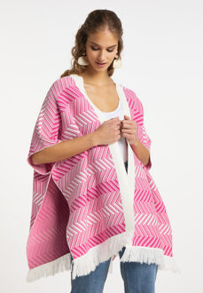 gebreide poncho mahisha Roze - 2XL