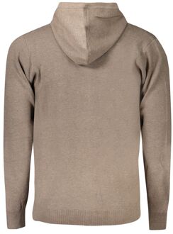 Gebreide Rits Hoodie Casual Stijl Grijs - 3XL