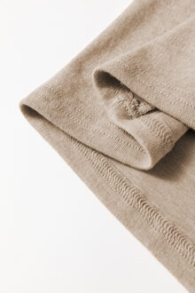 Gebreide Ronde Hals T-shirt - maat S Grijs