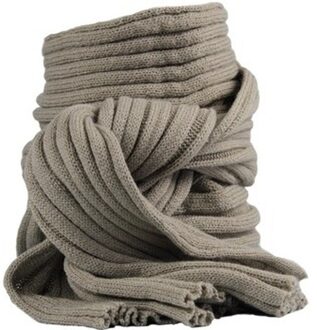 Gebreide sjaal khaki voor volwassenen