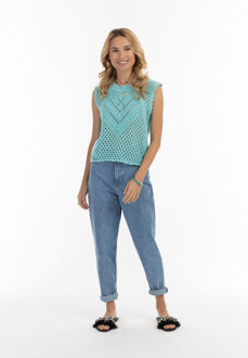 gebreide slipover gaya - maat XL/2XL Turquoise