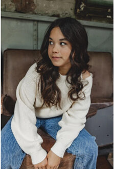 Gebreide sweater open schouders voor meisjes in de kleur Ecru - 176