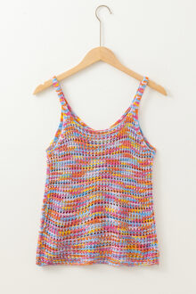 Gebreide Tanktop Relaxed Fit Multicolor Lichtroze