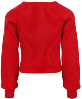 Gebreide top scarlet red voor meisjes in de kleur Rood - 164