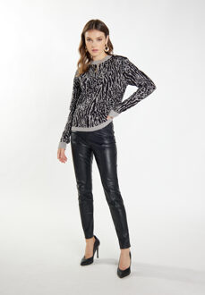 Gebreide trui Dames grijs/zwart Zwart/Donkergrijs