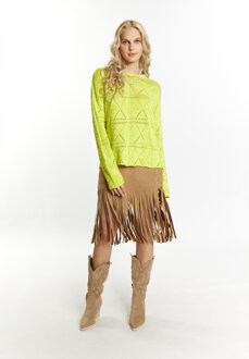 Gebreide trui Dames kalk Limoengroen