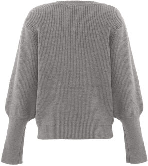 Gebreide trui Dames licht grijs melange - XL/2XL