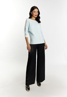 Gebreide trui Dames lichtblauw - maat