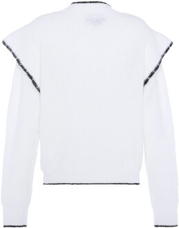 Gebreide trui Dames wolwit Gebroken wit - M/L