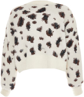 Gebreide trui Dames wolwit Gebroken wit - M