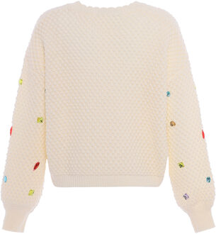 Gebreide trui Dames wolwit Gebroken wit - XL/2XL