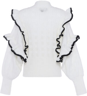 Gebreide trui Dames wolwit Gebroken wit - XL/2XL