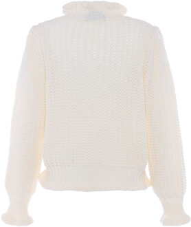 Gebreide trui Dames wolwit Gebroken wit - XS/S