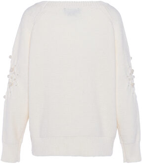 Gebreide trui Dames wolwit - maat M/L Gebroken wit