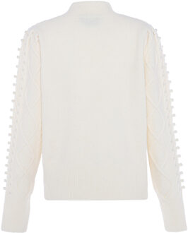 Gebreide trui Dames wolwit - maat M/L Gebroken wit