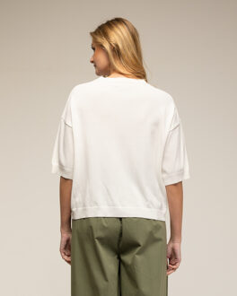 Gebreide trui met korte mouwen Wit