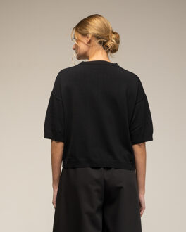 Gebreide trui met korte mouwen Zwart