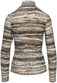 Gebreide trui met lange mouwen en polohals met print Olijf - EU 40 / UK 12