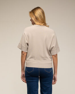 Gebreide trui met pailletten Beige