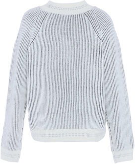 Gebreide trui met pailletten Dames wolwit - maat Gebroken wit