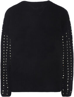 Gebreide trui met pailletten Dames zwart - maat XL/2XL