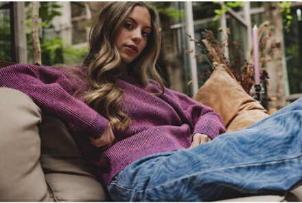 Gebreide trui pink voor meisjes in de kleur - maat 176 Roze