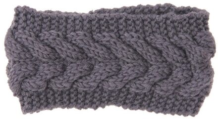 Gebreide Twist Warme Muts Oor Warmer Headwrap Haarband Winter Hoeden Voor Vrouwen Mode Dames Beanie Haaraccessoires grijs