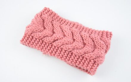Gebreide Twist Warme Muts Oor Warmer Headwrap Haarband Winter Hoeden Voor Vrouwen Mode Dames Beanie Haaraccessoires roze