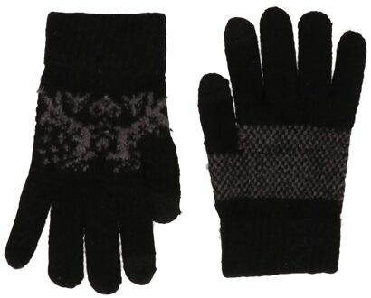 Gebreide winter handschoenen Nordic/zwart voor dames