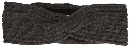Gebreide winter hoofdband donkergrijs voor dames