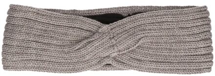 Gebreide winter hoofdband grijs voor dames