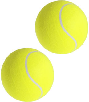 Gebro 2x Grote tennisballen XXL 22 cm buitenspeelgoed - Tennisballen Geel