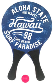 Gebro Houten beachball set met Hawaii print - Beachballsets Multikleur