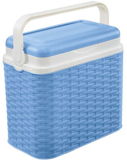 Gebro Koelbox blauw rotan 10 liter 30 x 19 x 28 cm - Koelboxen