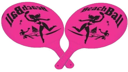 Gebro Kunststof beachball set roze - Beachballsets