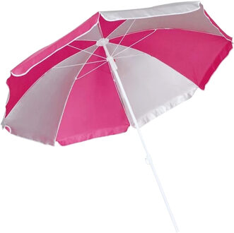Gebro Parasol - roze/wit - D120 cm - UV-bescherming - incl. draagtas