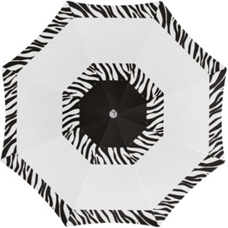 Gebro Strand parasol Kenia - D180 cm - zebraprint - inklapbaar - zomer