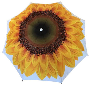 Gebro Strand parasol Sunflower - D180 cm - multicolor - zonnebloem - inklapbaar