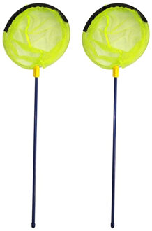 Gebro Visnet/schepnet - 2x - kunststof - geel - 90 x 30 cm