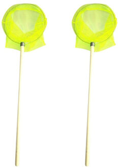 Gebro Visnet/schepnet - 2x - neon geel - 58 x 20 cm