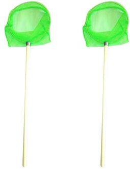 Gebro Visnet/schepnet - 2x - neon groen - 58 x 20 cm