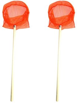 Gebro Visnet/schepnet - 2x - neon oranje - 58 x 20 cm