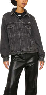 Gebroken wit Diag Design donkergrijs denim jack met normale pasvorm - maat M