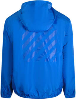 Gebroken wit Diag Tab pauwblauw windjack