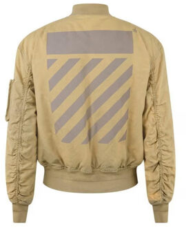 Gebroken wit Diag Tab Vintage beige bomberjack - maat M