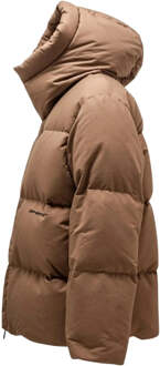Gebroken wit OW Race canvas camelbeige puffer donsjack
